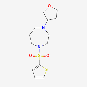 molecular formula C13H20N2O3S2 B2601746 1-(Oxolan-3-yl)-4-(thiophene-2-sulfonyl)-1,4-diazepane CAS No. 2320211-25-2