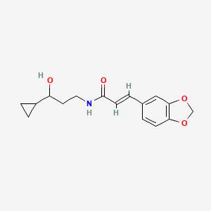 molecular formula C16H19NO4 B2601753 (E)-3-(benzo[d][1,3]dioxol-5-yl)-N-(3-cyclopropyl-3-hydroxypropyl)acrylamide CAS No. 1396891-42-1