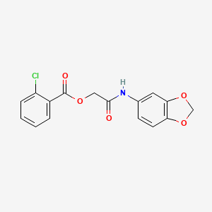 molecular formula C16H12ClNO5 B2601758 2-(1,3-Benzodioxol-5-ylamino)-2-oxoethyl 2-chlorobenzoate CAS No. 387381-45-5