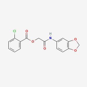 molecular formula C16H12ClNO5 B2601758 2-(1,3-苯并二氧杂环-5-基氨基)-2-氧代乙基 2-氯苯甲酸酯 CAS No. 387381-45-5