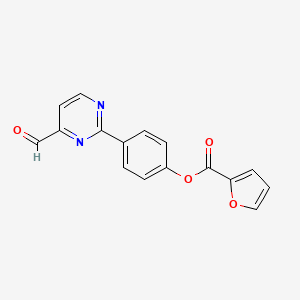 molecular formula C16H10N2O4 B2601759 4-(4-Formyl-2-pyrimidinyl)phenyl 2-furoate CAS No. 477870-58-9