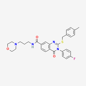 3-(4-fluorophenyl)-2-[(4-methylphenyl)methylsulfanyl]-N-(3-morpholin-4-ylpropyl)-4-oxoquinazoline-7-carboxamide