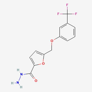 molecular formula C13H11F3N2O3 B2601765 5-{[3-(Trifluoromethyl)phenoxy]methyl}furan-2-carbohydrazide CAS No. 832740-62-2