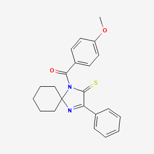 molecular formula C22H22N2O2S B2601770 1-(4-Methoxybenzoyl)-3-phenyl-1,4-diazaspiro[4.5]dec-3-ene-2-thione CAS No. 899917-78-3