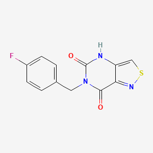 molecular formula C12H8FN3O2S B2601780 6-(4-fluorobenzyl)isothiazolo[4,3-d]pyrimidine-5,7(4H,6H)-dione CAS No. 1574627-99-8