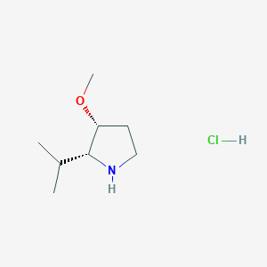 molecular formula C8H18ClNO B2601781 (2R,3R)-3-Methoxy-2-propan-2-ylpyrrolidine;hydrochloride CAS No. 2378490-59-4