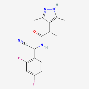 molecular formula C16H16F2N4O B2601782 N-[cyano(2,4-difluorophenyl)methyl]-2-(3,5-dimethyl-1H-pyrazol-4-yl)propanamide CAS No. 1808361-30-9