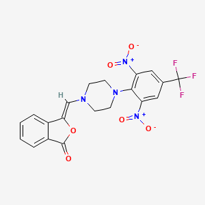 molecular formula C20H15F3N4O6 B2601783 3-({4-[2,6-dinitro-4-(trifluoromethyl)phenyl]piperazino}methylene)-2-benzofuran-1(3H)-one CAS No. 338976-29-7