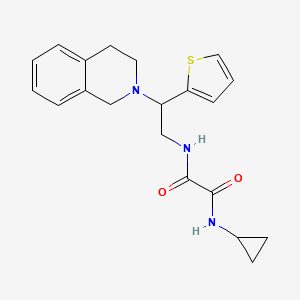 molecular formula C20H23N3O2S B2601788 N1-cyclopropyl-N2-(2-(3,4-dihydroisoquinolin-2(1H)-yl)-2-(thiophen-2-yl)ethyl)oxalamide CAS No. 898452-70-5
