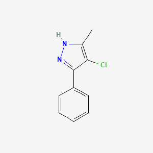 molecular formula C10H9ClN2 B2601790 4-chloro-3-methyl-5-phenyl-1H-pyrazole CAS No. 71549-29-6