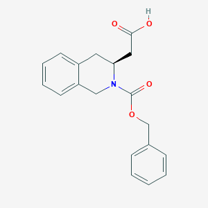 molecular formula C19H19NO4 B2601792 2-[(3S)-2-Phenylmethoxycarbonyl-3,4-dihydro-1H-isoquinolin-3-yl]acetic acid CAS No. 2287248-80-8