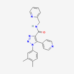 molecular formula C22H20N6O B2601793 1-(3,4-dimethylphenyl)-N-(pyridin-2-ylmethyl)-5-(pyridin-4-yl)-1H-1,2,3-triazole-4-carboxamide CAS No. 1207030-48-5