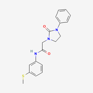 molecular formula C18H19N3O2S B2601796 N-(3-(甲硫基)苯基)-2-(2-氧代-3-苯基咪唑烷-1-基)乙酰胺 CAS No. 1286711-71-4