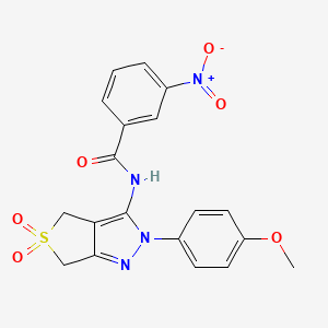 N-[2-(4-methoxyphenyl)-5,5-dioxo-4,6-dihydrothieno[3,4-c]pyrazol-3-yl]-3-nitrobenzamide