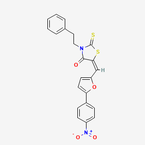 (E)-5-((5-(4-nitrophenyl)furan-2-yl)methylene)-3-phenethyl-2-thioxothiazolidin-4-one