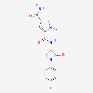 2-N-[1-(4-Fluorophenyl)-2-oxoazetidin-3-yl]-1-methylpyrrole-2,4-dicarboxamide