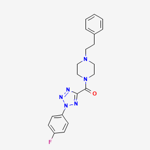 molecular formula C20H21FN6O B2601816 (2-(4-fluorophenyl)-2H-tetrazol-5-yl)(4-phenethylpiperazin-1-yl)methanone CAS No. 1396851-14-1