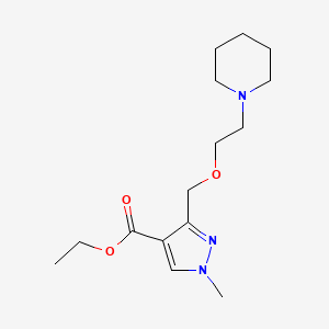 molecular formula C15H25N3O3 B2601825 Ethyl 1-methyl-3-(2-piperidin-1-ylethoxymethyl)pyrazole-4-carboxylate CAS No. 1975119-02-8