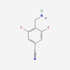 molecular formula C8H6F2N2 B2601831 4-(Aminomethyl)-3,5-difluorobenzonitrile CAS No. 242461-73-0; 633336-81-9