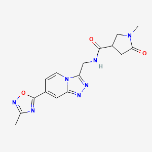 1-methyl-N-((7-(3-methyl-1,2,4-oxadiazol-5-yl)-[1,2,4]triazolo[4,3-a]pyridin-3-yl)methyl)-5-oxopyrrolidine-3-carboxamide