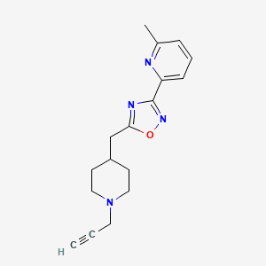 molecular formula C17H20N4O B2601838 3-(6-Methylpyridin-2-yl)-5-[(1-prop-2-ynylpiperidin-4-yl)methyl]-1,2,4-oxadiazole CAS No. 2224425-56-1