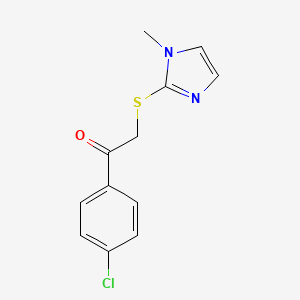 molecular formula C12H11ClN2OS B2601842 1-(4-Chlorophenyl)-2-[(1-methyl-1h-imidazol-2-yl)thio]ethan-1-one CAS No. 244278-78-2