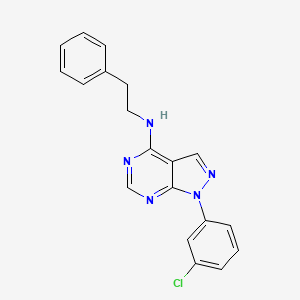 molecular formula C19H16ClN5 B2601850 [1-(3-Chlorophenyl)pyrazolo[4,5-e]pyrimidin-4-yl](2-phenylethyl)amine CAS No. 890942-87-7