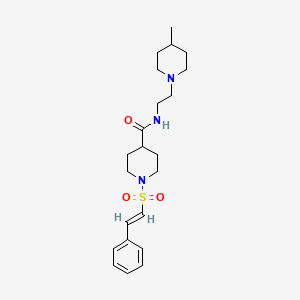 N-[2-(4-methylpiperidin-1-yl)ethyl]-1-[(E)-2-phenylethenyl]sulfonylpiperidine-4-carboxamide