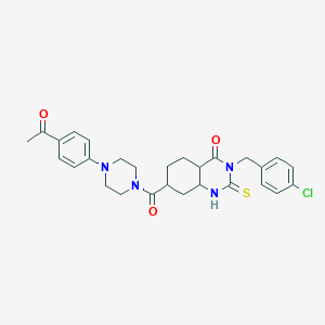 7-[4-(4-Acetylphenyl)piperazine-1-carbonyl]-3-[(4-chlorophenyl)methyl]-2-sulfanylidene-1,2,3,4-tetrahydroquinazolin-4-one
