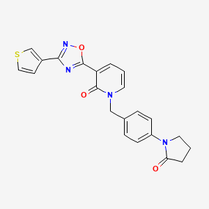 1-(4-(2-oxopyrrolidin-1-yl)benzyl)-3-(3-(thiophen-3-yl)-1,2,4-oxadiazol-5-yl)pyridin-2(1H)-one