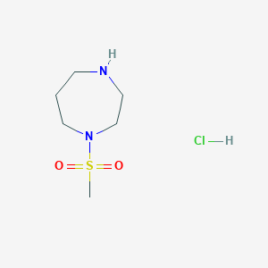 molecular formula C6H15ClN2O2S B2601874 1-(Methylsulfonyl)-1,4-diazepane hydrochloride CAS No. 550369-26-1; 550371-85-2