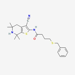 4-(benzylthio)-N-(3-cyano-5,5,7,7-tetramethyl-4,5,6,7-tetrahydrothieno[2,3-c]pyridin-2-yl)butanamide