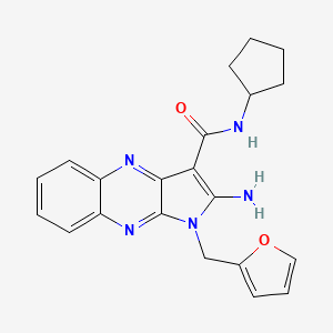 2-amino-N-cyclopentyl-1-(furan-2-ylmethyl)-1H-pyrrolo[2,3-b]quinoxaline-3-carboxamide