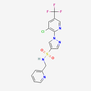 molecular formula C15H11ClF3N5O2S B2601884 1-[3-chloro-5-(trifluoromethyl)pyridin-2-yl]-N-[(pyridin-2-yl)methyl]-1H-pyrazole-4-sulfonamide CAS No. 2058451-45-7