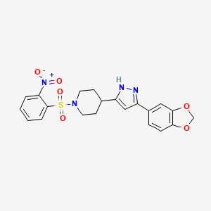 4-[3-(1,3-benzodioxol-5-yl)-1H-pyrazol-5-yl]-1-(2-nitrophenyl)sulfonylpiperidine