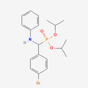 molecular formula C19H25BrNO3P B2601890 N-[(4-bromophenyl)-di(propan-2-yloxy)phosphorylmethyl]aniline CAS No. 374544-40-8