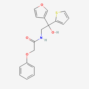 molecular formula C18H17NO4S B2601891 N-(2-(furan-3-yl)-2-hydroxy-2-(thiophen-2-yl)ethyl)-2-phenoxyacetamide CAS No. 2034335-45-8