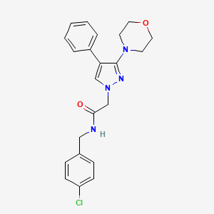 molecular formula C22H23ClN4O2 B2601903 N-(4-chlorobenzyl)-2-(3-morpholino-4-phenyl-1H-pyrazol-1-yl)acetamide CAS No. 1286714-56-4