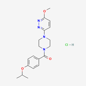 molecular formula C19H25ClN4O3 B2601904 (4-异丙氧基苯基)(4-(6-甲氧基哒嗪-3-基)哌嗪-1-基)甲酮盐酸盐 CAS No. 1189854-85-0