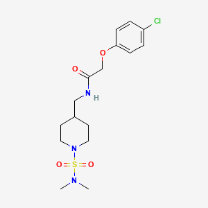 molecular formula C16H24ClN3O4S B2601909 2-(4-氯苯氧基)-N-((1-(N,N-二甲基磺酰氨基)哌啶-4-基)甲基)乙酰胺 CAS No. 2034356-31-3