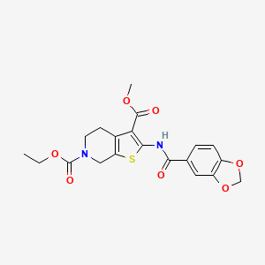 6-ethyl 3-methyl 2-(benzo[d][1,3]dioxole-5-carboxamido)-4,5-dihydrothieno[2,3-c]pyridine-3,6(7H)-dicarboxylate