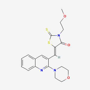 molecular formula C20H21N3O3S2 B2601920 (Z)-3-(2-methoxyethyl)-5-((2-morpholinoquinolin-3-yl)methylene)-2-thioxothiazolidin-4-one CAS No. 886168-52-1