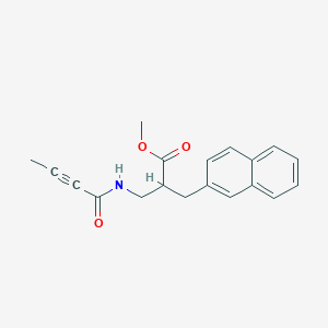 molecular formula C19H19NO3 B2601922 Methyl 3-(but-2-ynamido)-2-[(naphthalen-2-yl)methyl]propanoate CAS No. 1825653-11-9
