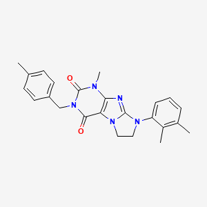 molecular formula C24H25N5O2 B2601926 8-(2,3-dimethylphenyl)-1-methyl-3-(4-methylbenzyl)-7,8-dihydro-1H-imidazo[2,1-f]purine-2,4(3H,6H)-dione CAS No. 923369-54-4