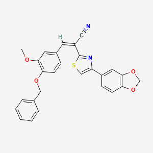 (Z)-2-(4-(benzo[d][1,3]dioxol-5-yl)thiazol-2-yl)-3-(4-(benzyloxy)-3-methoxyphenyl)acrylonitrile