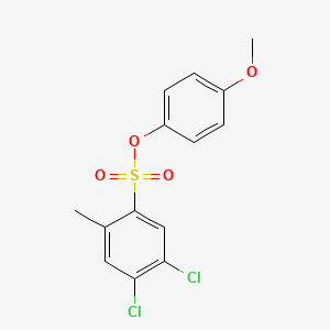 molecular formula C14H12Cl2O4S B2601941 4-甲氧基苯基-4,5-二氯-2-甲苯磺酸酯 CAS No. 2305321-16-6