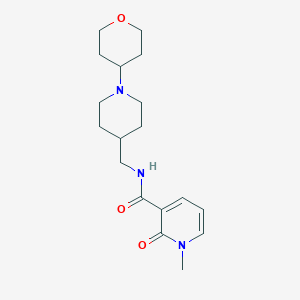 molecular formula C18H27N3O3 B2601952 1-甲基-2-氧代-N-((1-(四氢-2H-吡喃-4-基)哌啶-4-基)甲基)-1,2-二氢吡啶-3-甲酰胺 CAS No. 2034324-44-0