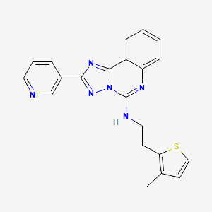 molecular formula C21H18N6S B2601957 N-[2-(3-methylthiophen-2-yl)ethyl]-2-pyridin-3-yl-[1,2,4]triazolo[1,5-c]quinazolin-5-amine CAS No. 902949-20-6