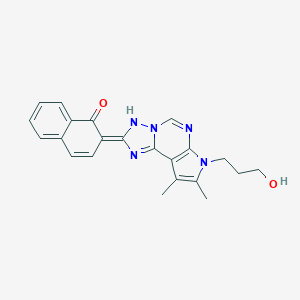 (2Z)-2-[10-(3-hydroxypropyl)-11,12-dimethyl-3,5,6,8,10-pentazatricyclo[7.3.0.02,6]dodeca-1(9),2,7,11-tetraen-4-ylidene]naphthalen-1-one