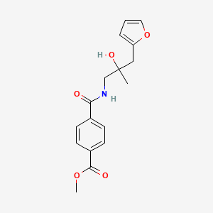 molecular formula C17H19NO5 B2601965 Methyl 4-((3-(furan-2-yl)-2-hydroxy-2-methylpropyl)carbamoyl)benzoate CAS No. 1795085-78-7